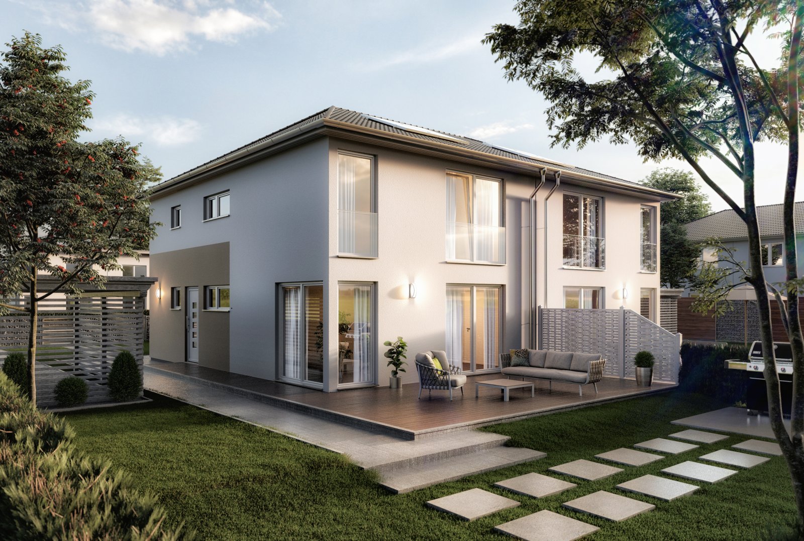 Aura 136: Modernes Doppelhaus – urbaner Stil & luxuriöser Komfort Aura 136: Modernes Doppelhaus – urbaner Stil & luxuriöser Komfort